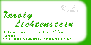 karoly lichtenstein business card